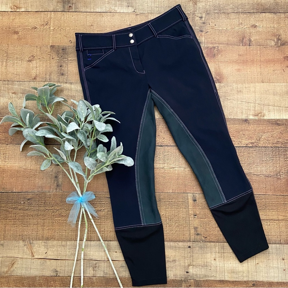 Mastermind Prestige Full Seat Breeches Navy, Swarovski Crystal Accents